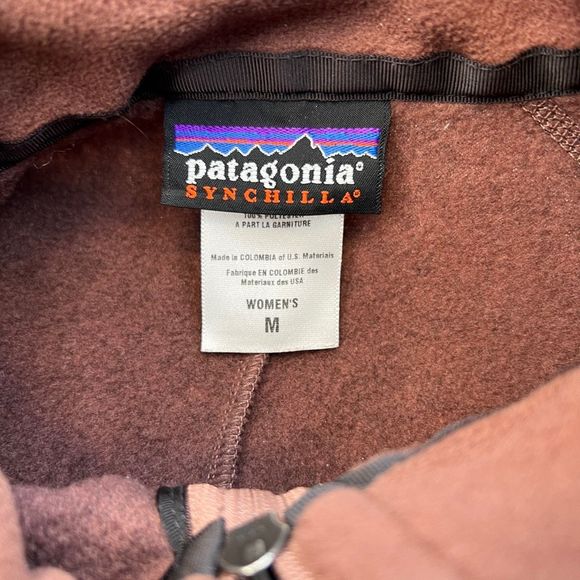 Ladies Patagonia Synchilla Brown Full Zip Sleeveless Fleece Vest Sweater Medium - Picture 7 of 8